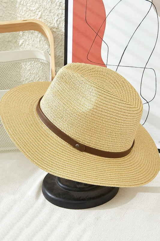 Thin Banded Straw Panama Hat