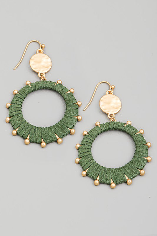 Wrapped Circle Cut Out Drop Earring