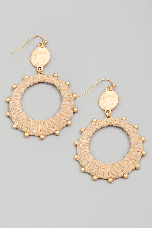 Wrapped Circle Cut Out Drop Earring