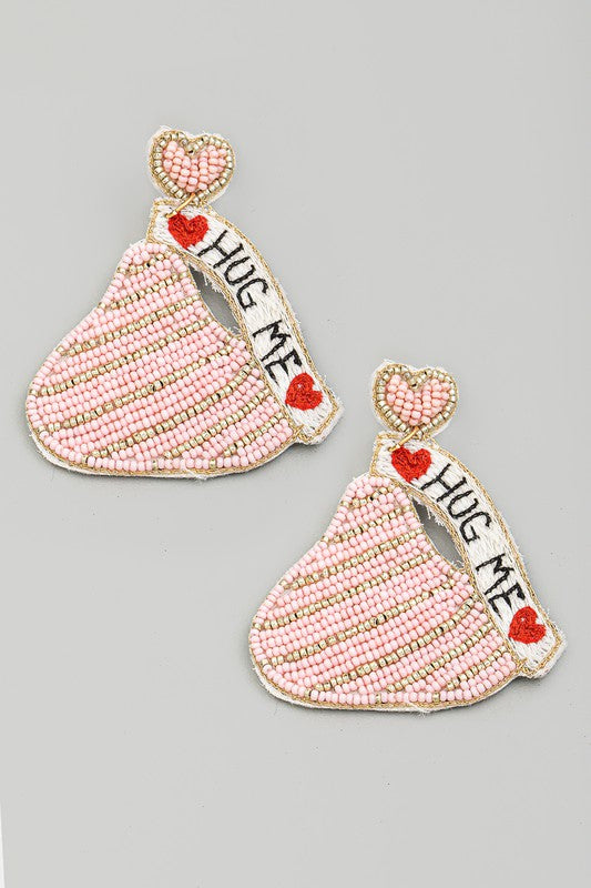 Valentine Candy Kiss Beaded Earring