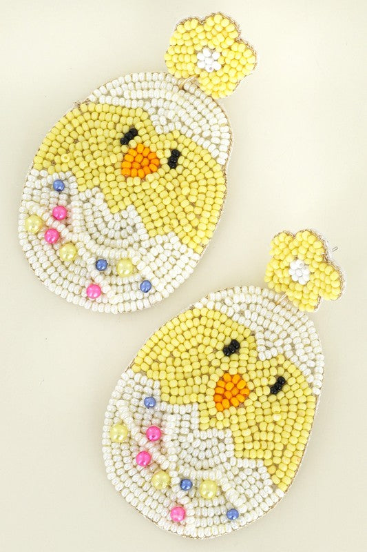 Chick In Egg Beaded Earring