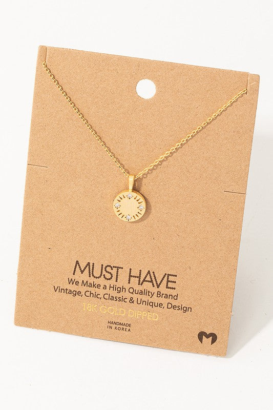 Sparkle Circle Disk Must Have Necklace