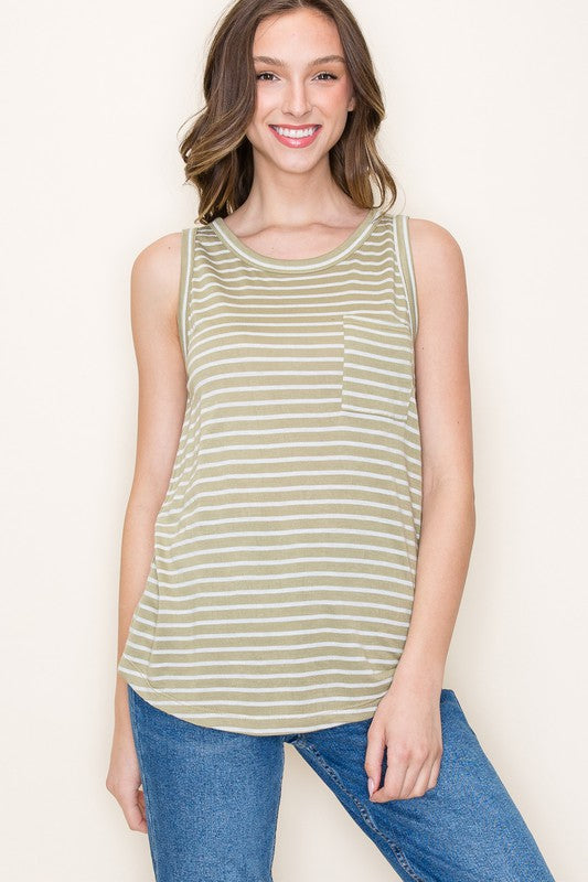 Sleeveless Striped Tank Top