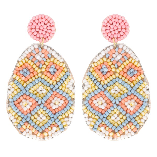 Beaded Easter Egg Earring