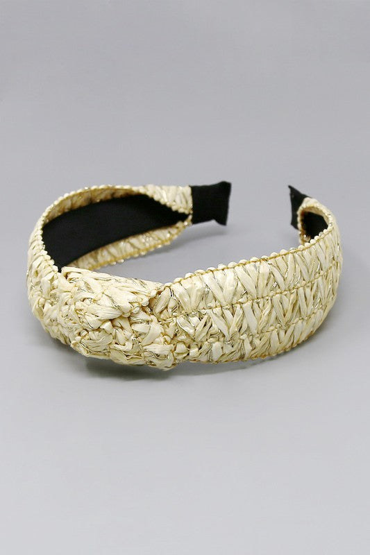 Straw Weaved Knotted Headband