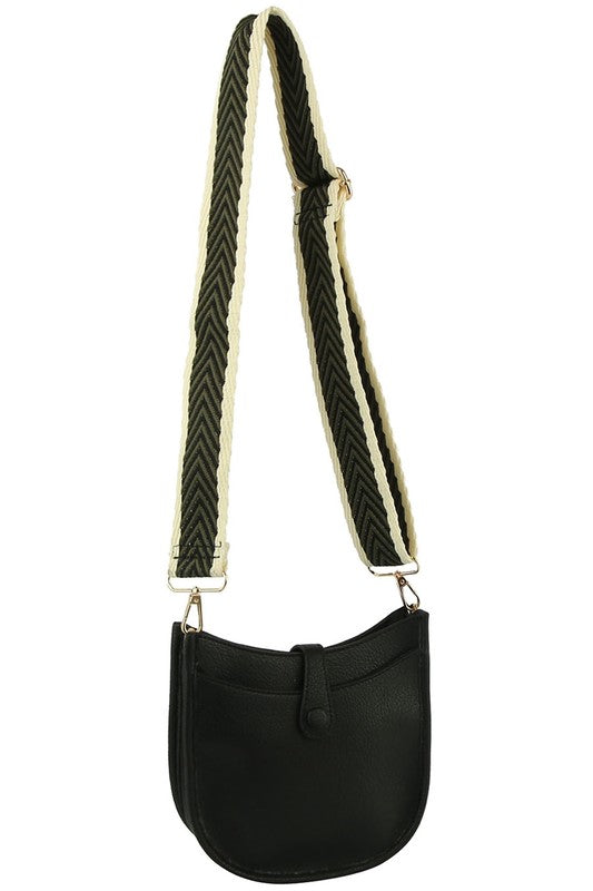 Crossbody Leather and Woven Purse Strap With Leather Small 