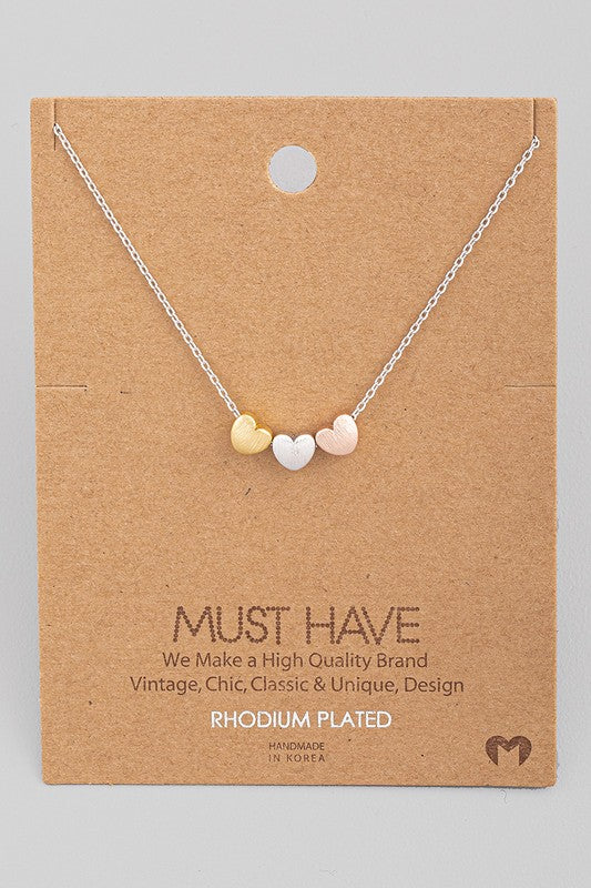 Three Puff Hearts Must Have Necklace