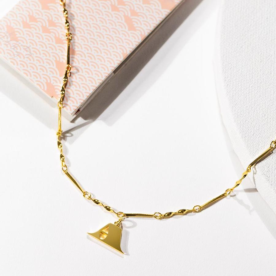 Fortune & Frame Gold Initial Necklace