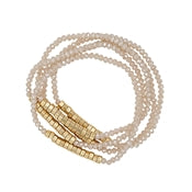 Crystal & Gold Beaded Bracelet Set