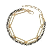 Crystal & Gold Chain Bracelet