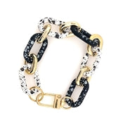 Color Coated Fleck & Gold Link Bracelet