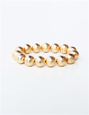 Gold Textured Ball Stretch Bracelet