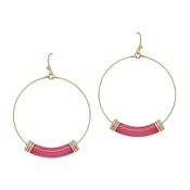 Acrylic Tube Bead Drop Hoop Earring