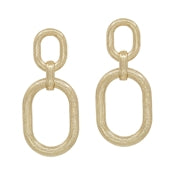 Chunky Textured Double Oval Earring