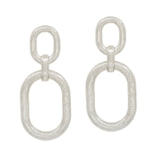 Chunky Textured Double Oval Earring