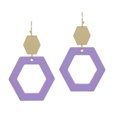 Open Acrylic Hexagon Earring