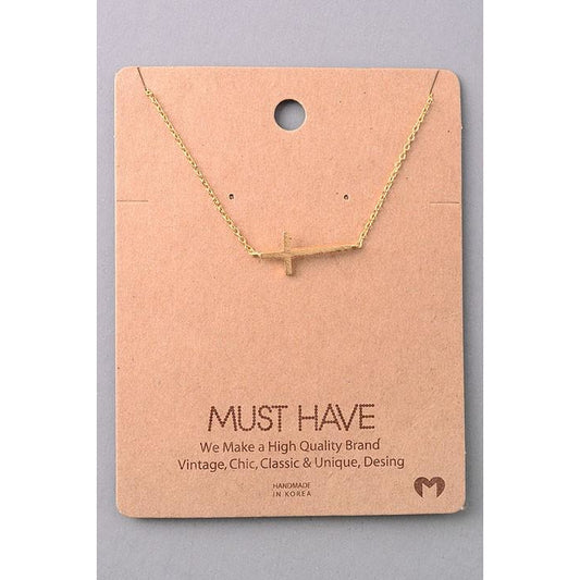 Sideways Cross Must Have Necklace