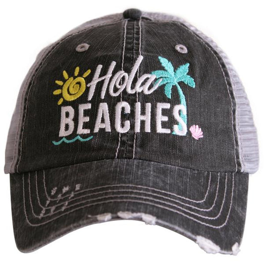Hola Beaches Trucker Hat by Katydid