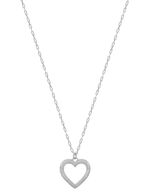 Textured Open Heart Necklace