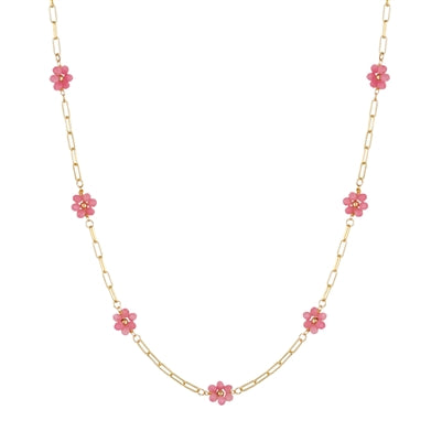 Crystal Stationary Flower Necklace
