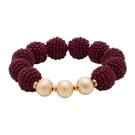 Fanfare Game Day Seed Bead Stretch Bracelet