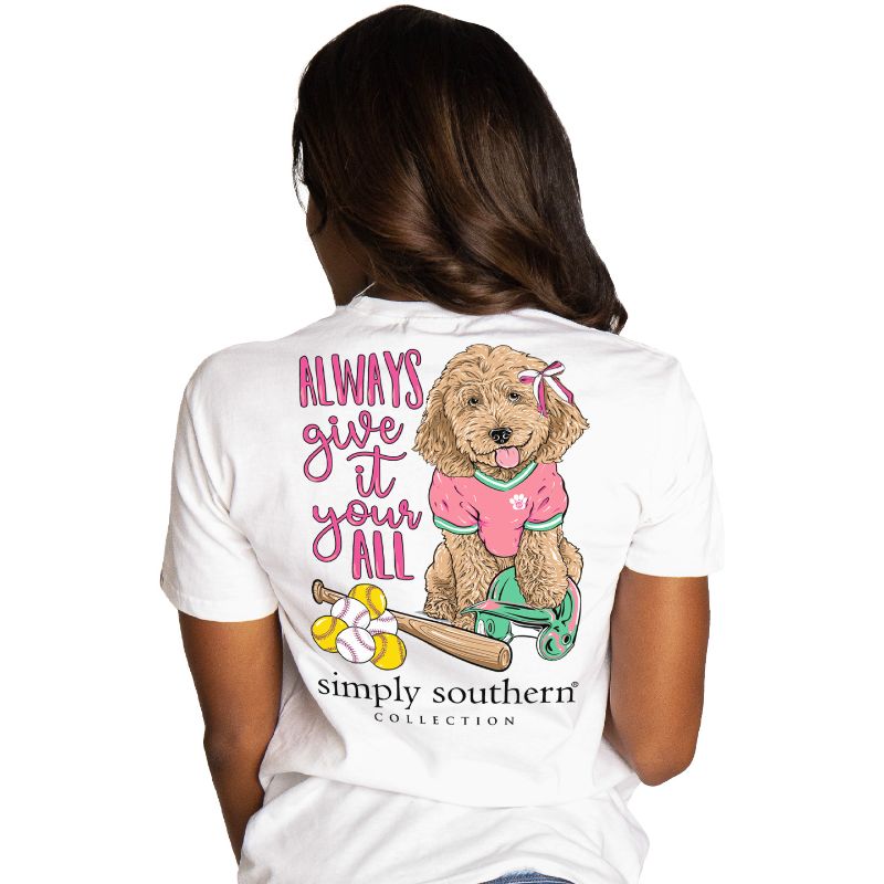 Simply Southern Ball T-Shirt-Wht