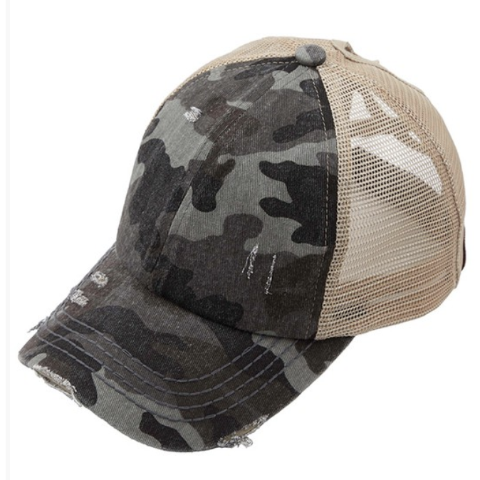 Camouflage Elastic Crossed Band Hat