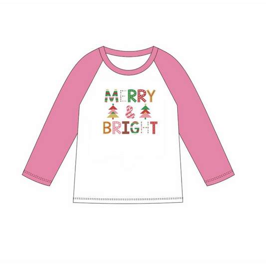 Merry & Bright Vintage Raglan Shirt - Youth