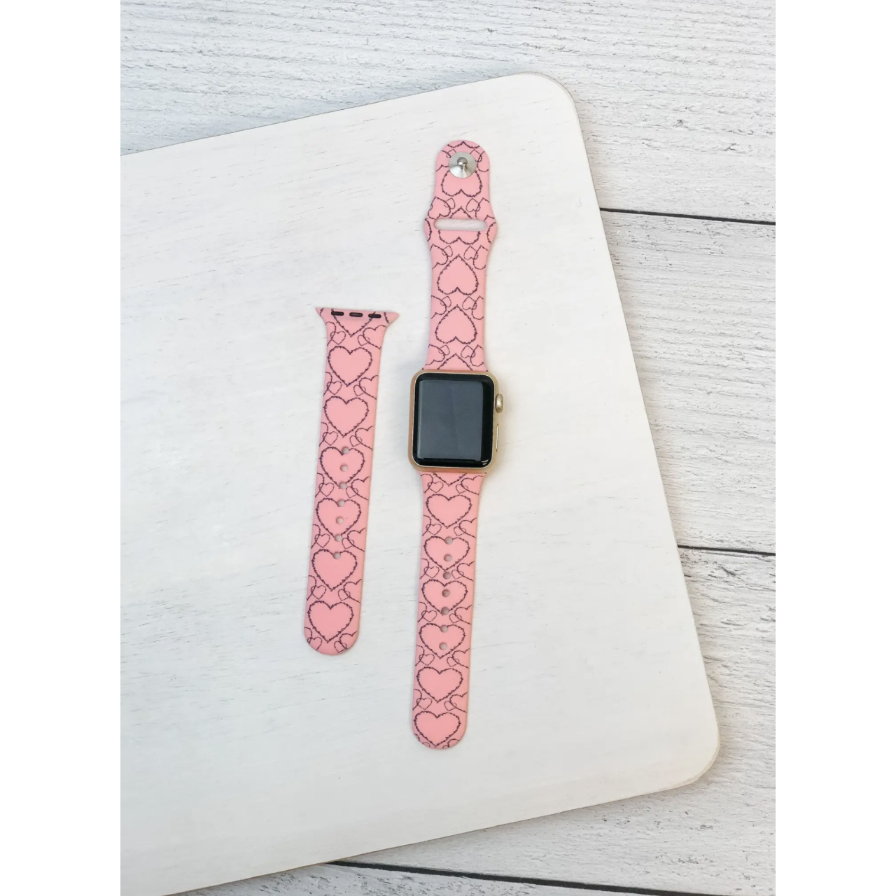 Black Heart Silicone Watch Band