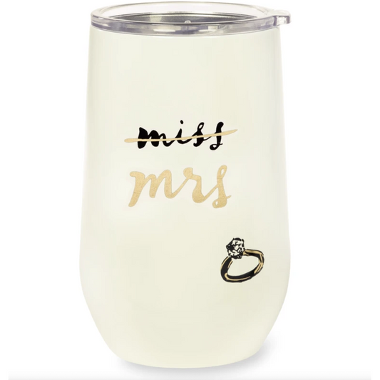 Miss to Mrs. Wine Tumbler by Kate Spade