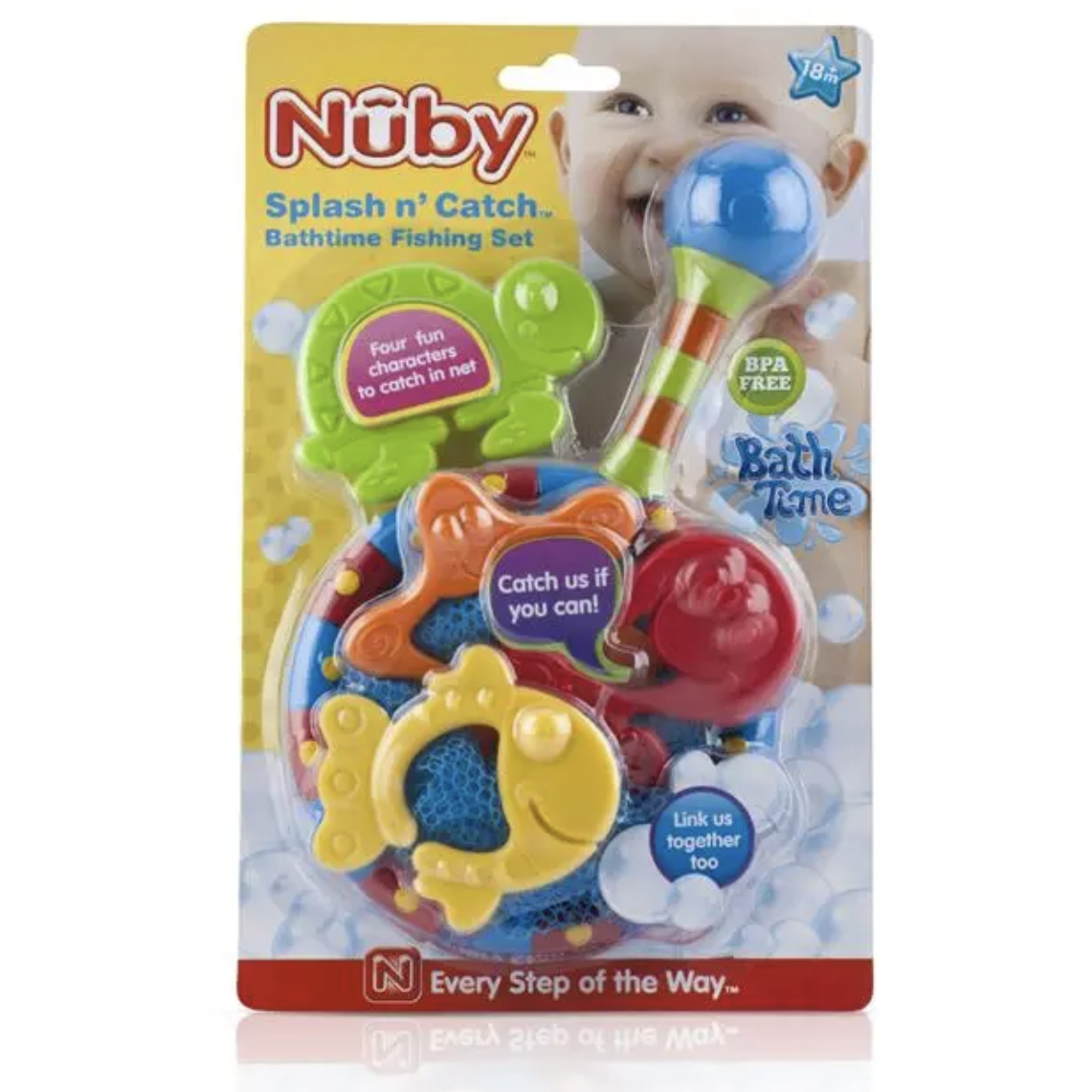 Nuby Splash N' Catch Bath Toy with 4 Catchable Sea Animals