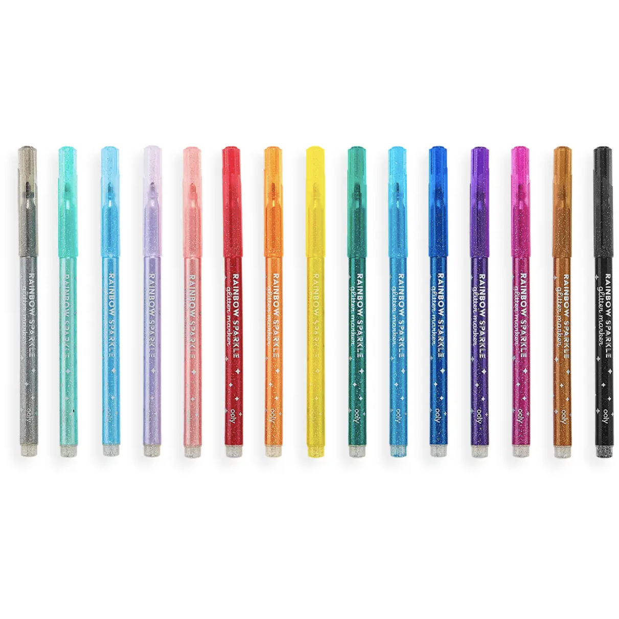 Rainbow Sparkle Glitter Markers - Set of 15 by Ooly