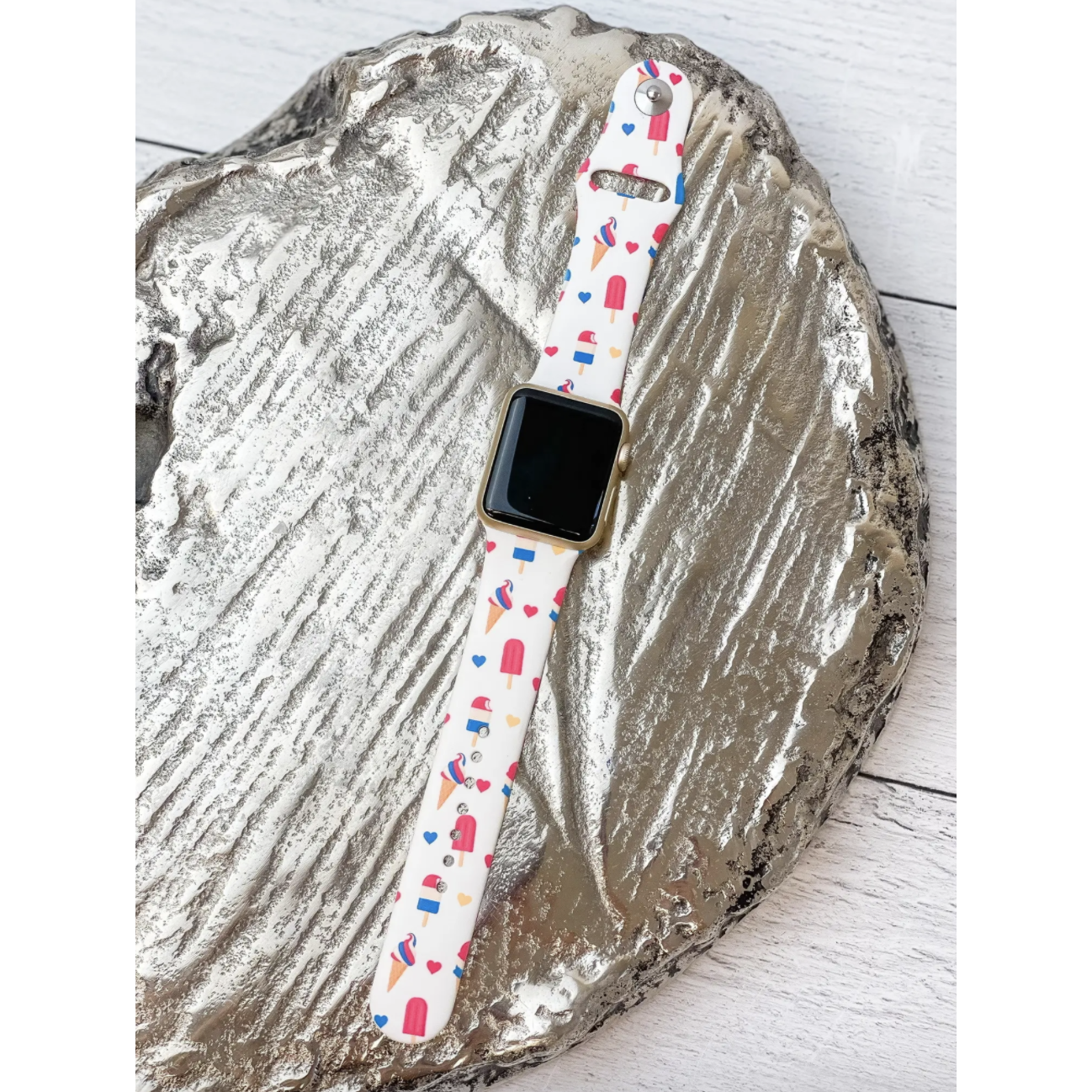 Patriotic Ice Cream Printed Silicone Smart Watch Band