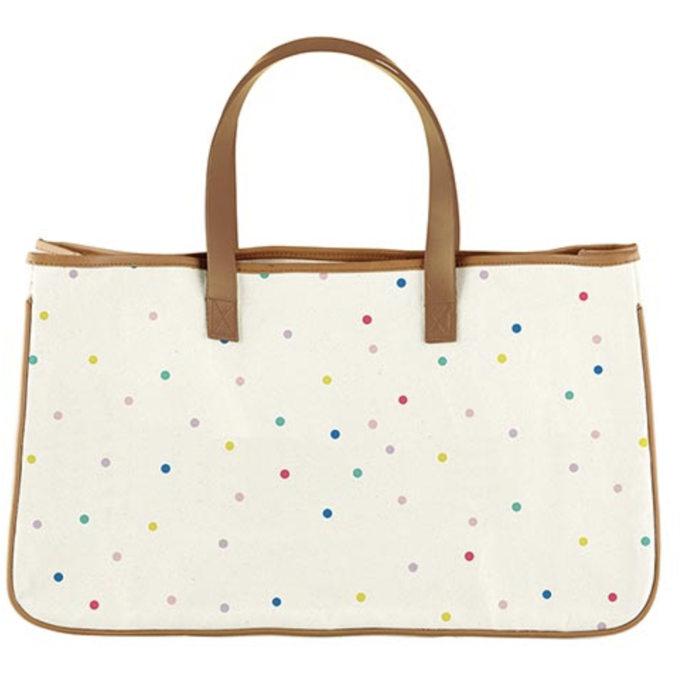 Personalized Dots Canvas Tote