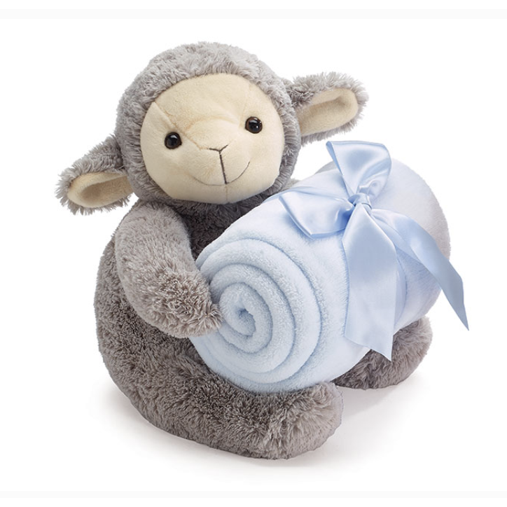 Plush Lamb with Personalized Blanket