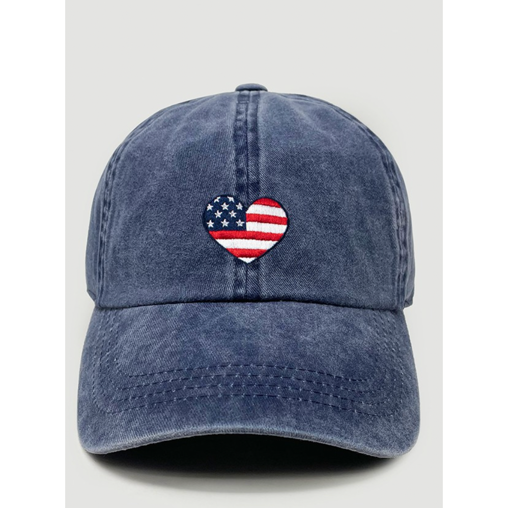 American Flag Baseball Hat-Heart