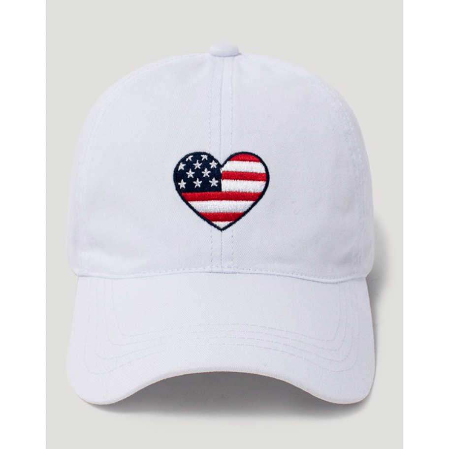 American Flag Baseball Hat-Heart