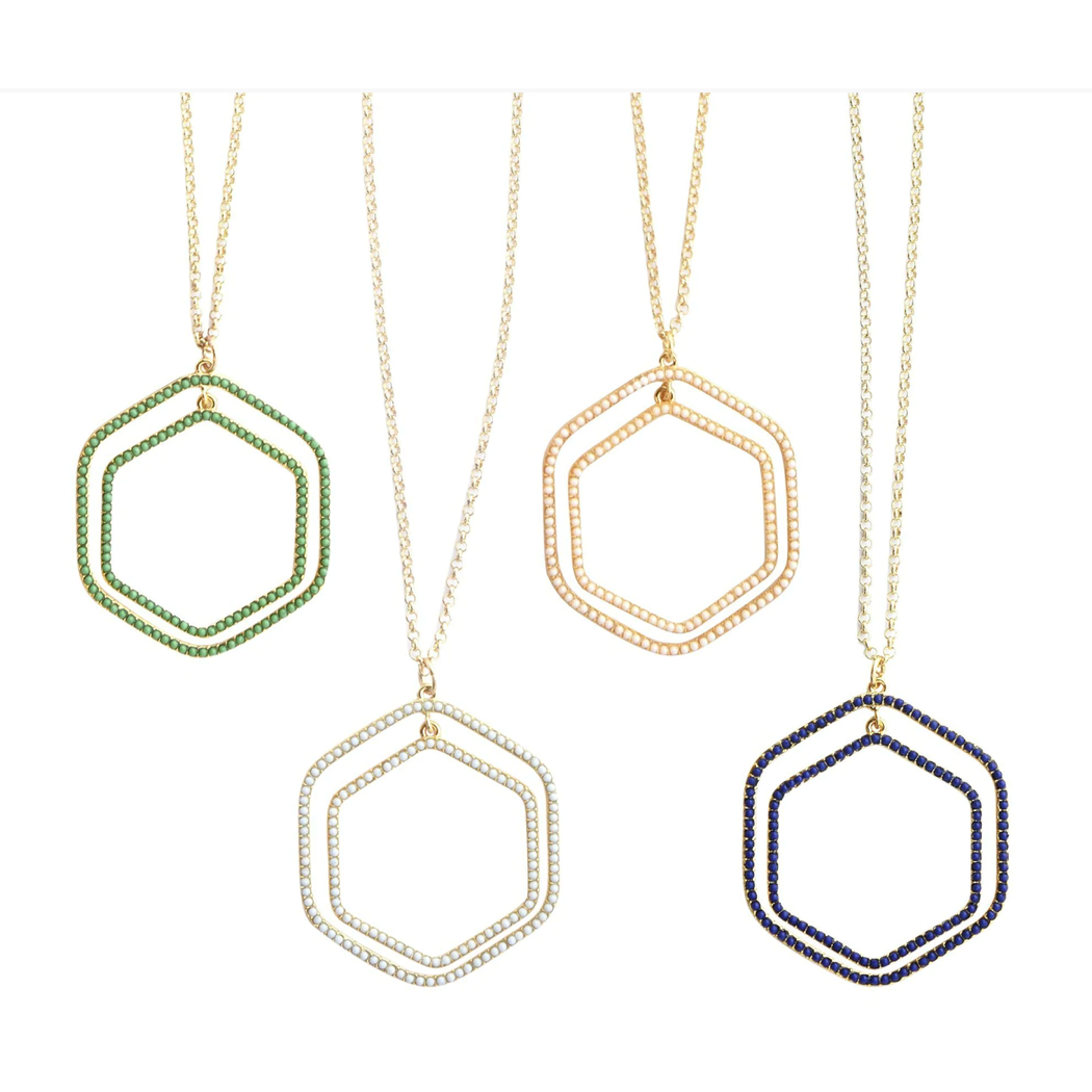 Bead Hexagon Necklace