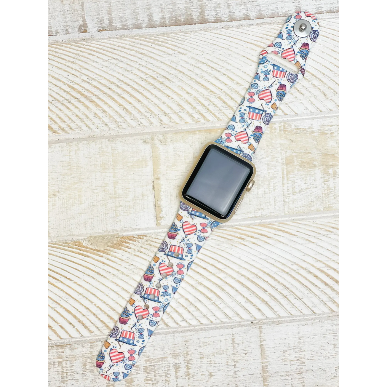 Patriotic Cupcake Silicone Watch Band