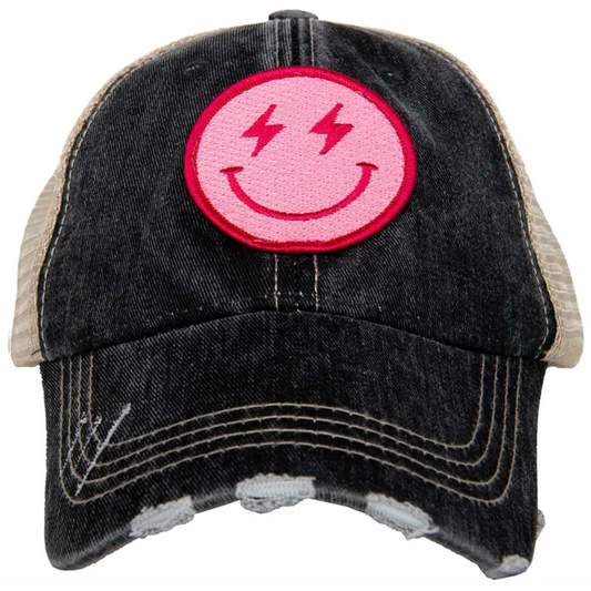 Lightning Happy Face Trucker Hat by Katydid