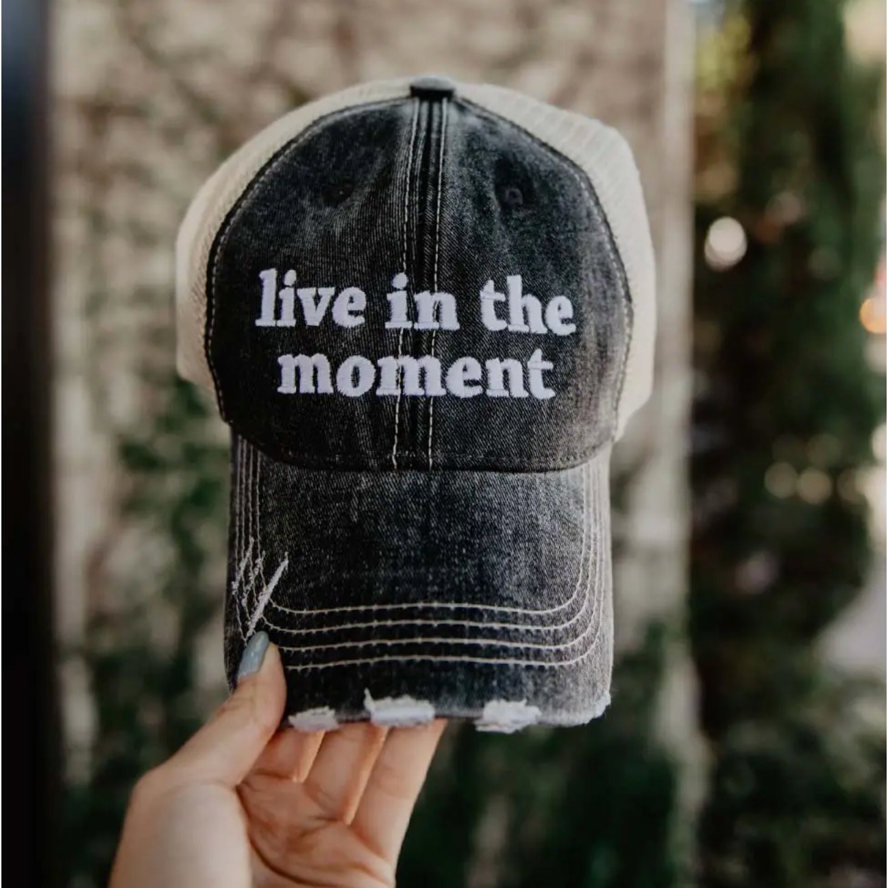 live in the moment Trucker Hat by Katydid