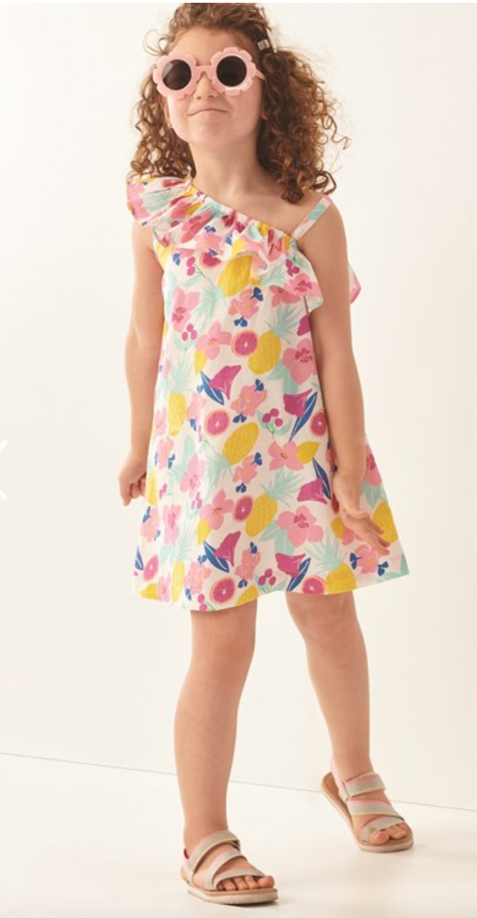 Tutti Frutti One Shoulder Toddler Dress