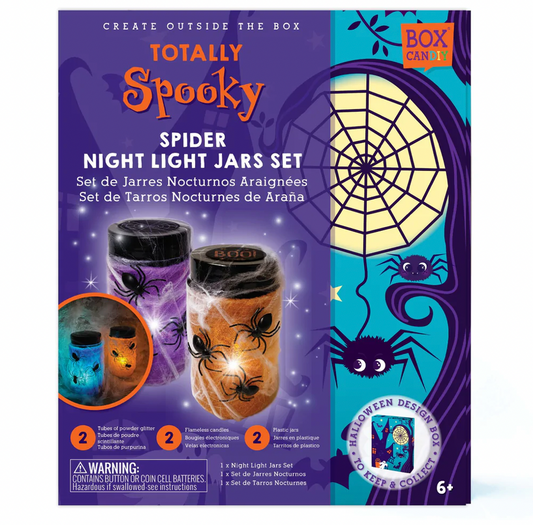 Spider Night Light Jars Set