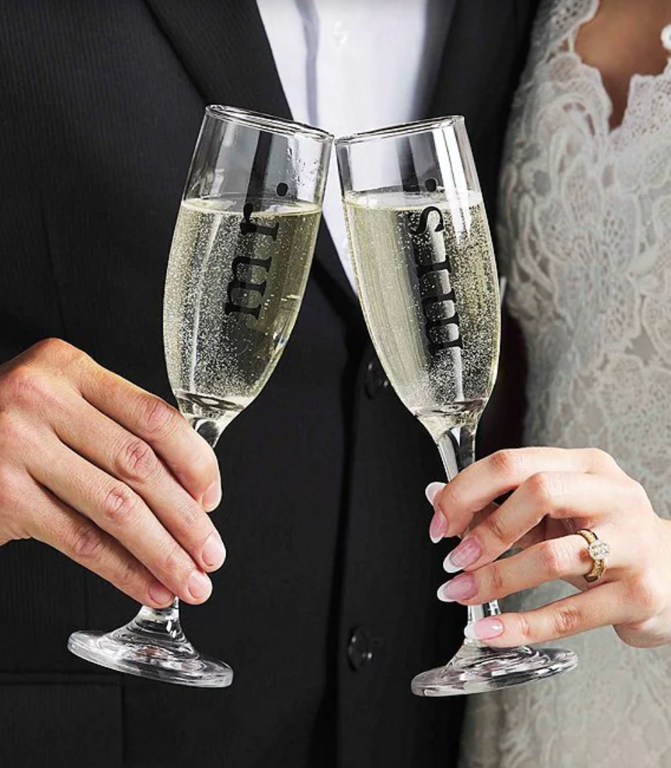 Mr. & Mrs. Champagne Glass Set