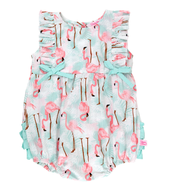 Flamingo Print Romper by Ruffle Butts