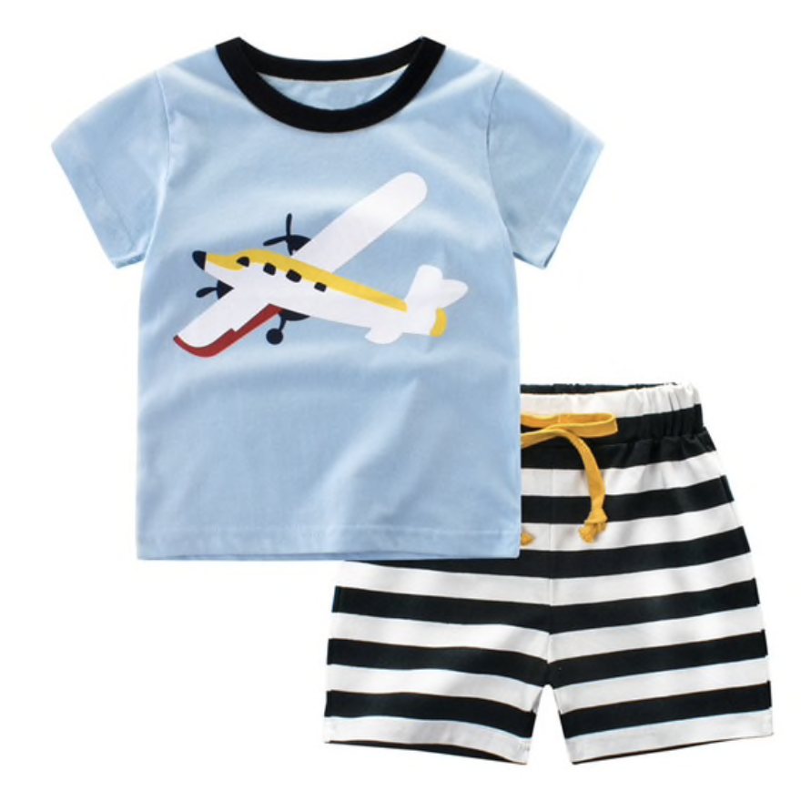 Boy Airplane Short Set