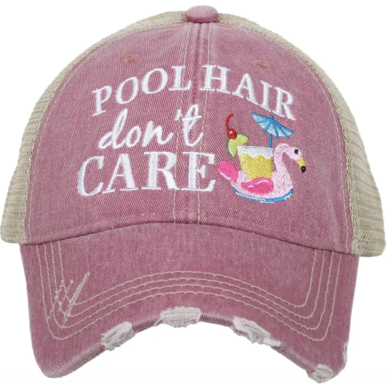 Pool Hair Don't Care Trucker Hat by Katydid