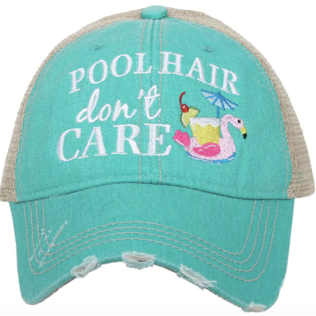 Pool Hair Don't Care Trucker Hat by Katydid