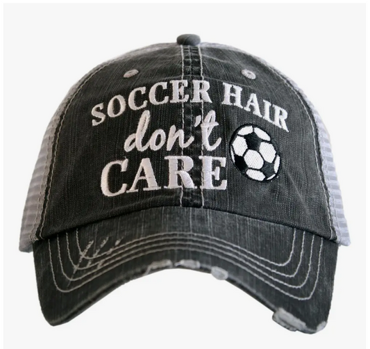 Soccer Hair Don't Care Trucker Hat