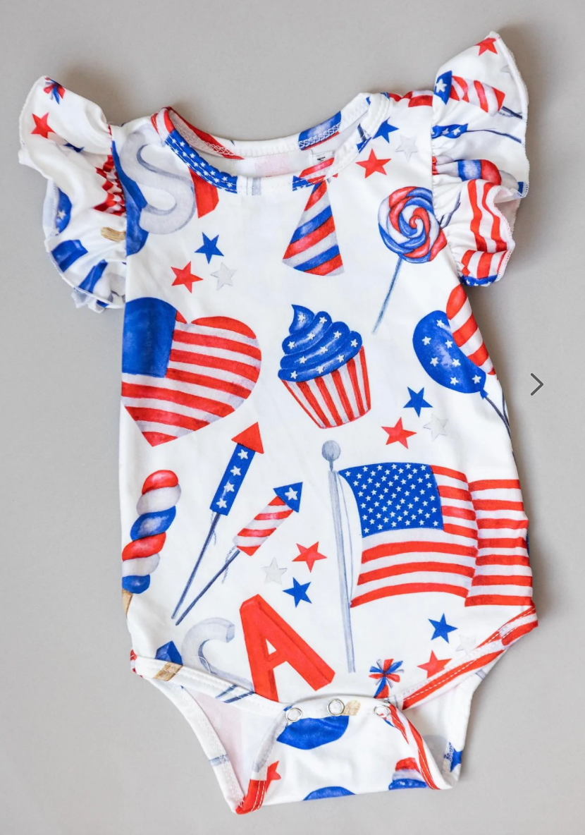 Party in the USA Flutter Bodysuit